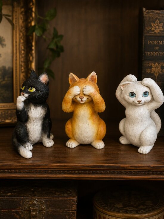Other - "Good Kitties" Figurines "See No Evil, Hear No Evil, Speak No Evil" Set of 3